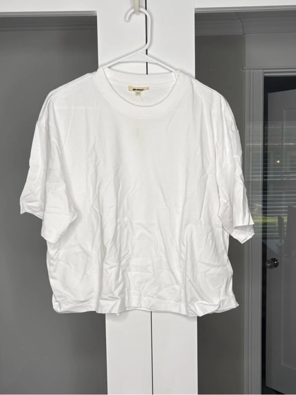 NWT Madewell The Boxy Crop Tee Short Sleeve Allday Jersey White - Picture 2 of 7